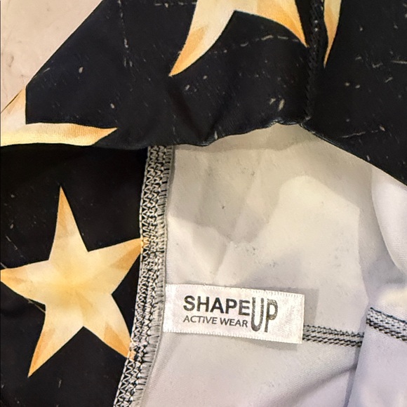 Shape Up Black Leggings with Star and Stripe Design - Picture 2 of 12